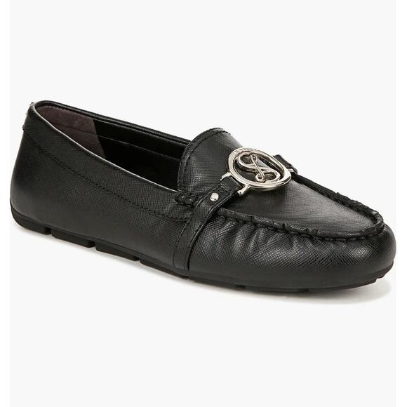 Sam & Libby Womens Lanie Logo Driver Loafers Black Size 9 - Picture 1 of 9